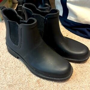 Madewell The Chelsea Solid Black Slip On Rain Boots Women's Size 6
